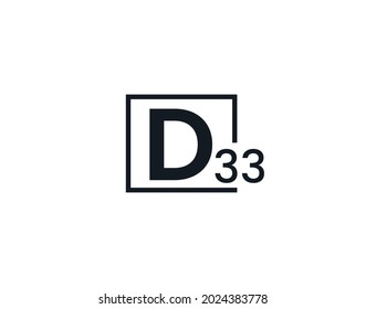 D33, 33D Initial letter logo