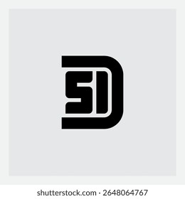 D51 ou 51D - Sinal universal elegante. Símbolo gráfico da identidade corporativa do negócio. Número 51 e letra D Logo design. Cinquenta e um.