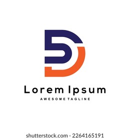 D5S letter logo design icon