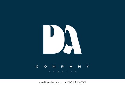 DA Abstract Geometric Logo Design (Projeto de logotipo geométrico abstrato da DA). Design de logotipo moderno e elegante com elementos de tipografia simplista, mostrando a excelência da marca.