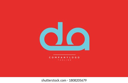 DA abstract initials monogram letter text alphabet logo design