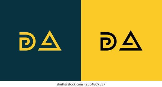 DA abstract minimalist letters Logo Monogram. It is a minimalist logo, this logo is made by combining two letters