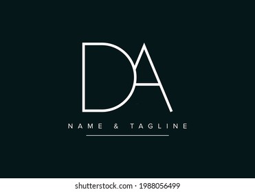 DA or AD Abstract initial monogram letter alphabet logo