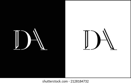 Monograma del logotipo de las letras abstractas de AD