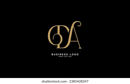 Monograma con el logotipo de las letras abstractas DA, AD