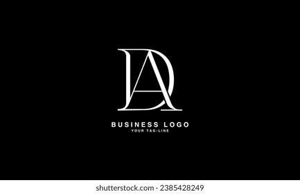 Monograma con el logotipo de las letras abstractas DA, AD