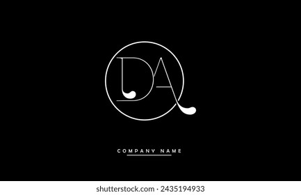 Monograma del logotipo de las letras abstractas de DA, AD