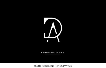Monograma del logotipo de las letras abstractas de DA, AD