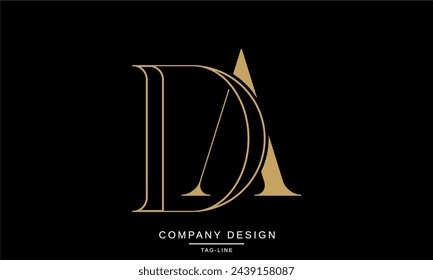 Diseño de monograma de logotipo de letras abstractas DA, AD