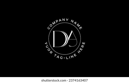 DA, AD, diseño de logotipo abstracto