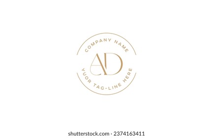 DA, AD, diseño de logotipo abstracto
