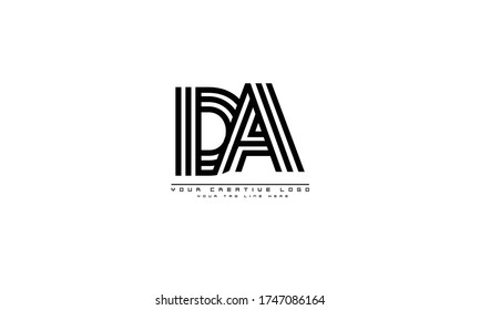 DA AD abstract vector logo monogram template