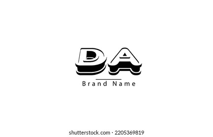 DA AD D A abstract vector logo monogram template