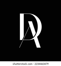 Diseño del logotipo del monograma de la impresión inicial de la marca de moda DA o AD 