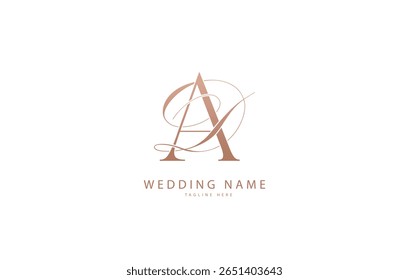 DA, AD Initial Letters Wedding Logo Monogram