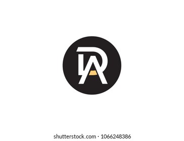 DA, AD Initial Logo designs with circle background