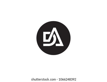 DA, AD Initial Logo designs with circle background