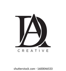 DA or AD initial luxury logo design vector icon