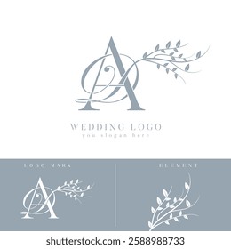 DA, AD Initial Wedding Logo Monogram