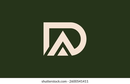 DA or AD intersecting monogram logo design