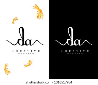 da, ad Letter creative handwriting logo design vector