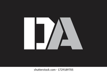 DA or AD Letter Initial Logo Design, Vector Template