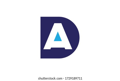 DA or AD Letter Initial Logo Design, Vector Template