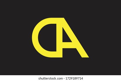 DA or AD Letter Initial Logo Design, Vector Template