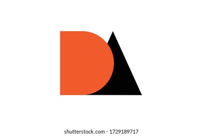 DA or AD Letter Initial Logo Design, Vector Template