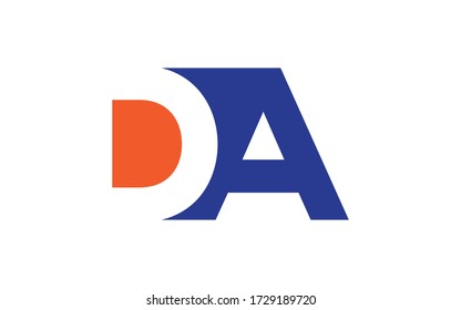 DA or AD Letter Initial Logo Design, Vector Template