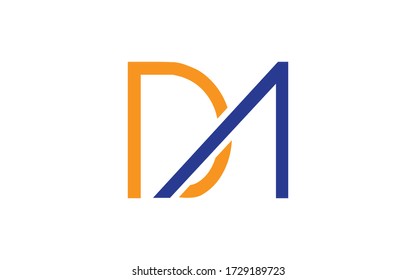 DA or AD Letter Initial Logo Design, Vector Template