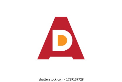 DA or AD Letter Initial Logo Design, Vector Template