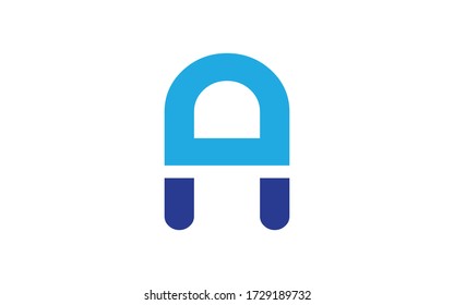 DA or AD Letter Initial Logo Design, Vector Template