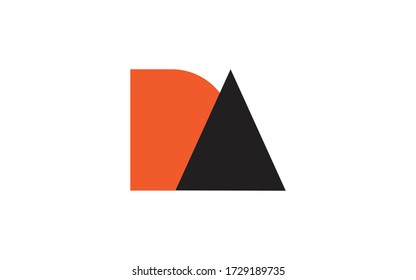 DA or AD Letter Initial Logo Design, Vector Template