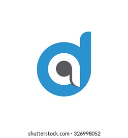 da, ad letter rounded letter logo blue