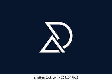 Diseño del logotipo de DA AD con fondo. Letra de icono del monograma creativo mínimo basado en el inicio. Diseño vectorial de alfabeto lujoso moderno