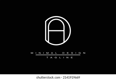 DA or AD Minimalist Logo design Vector  Art Illustration