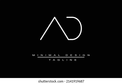 DA or AD Minimalist Logo design Vector  Art Illustration