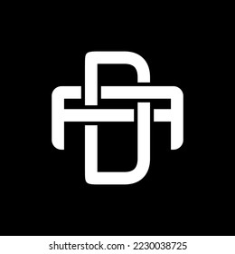 DA, AD monogram logo overlapping vector stock