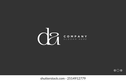 DA Alphabet letters Initials Monogram logo AD, D and A