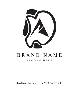 DA apple logo. Logo design letter DA, Elegant modern, AD Vector template	

