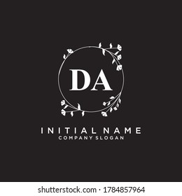 DA Beauty vector initial logo, handwriting logo of initial signature, wedding, fashion, jewerly, boutique, floral and botanical with creative template for any company or business.