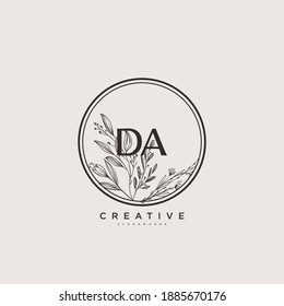 DA Beauty vector initial logo art, handwriting logo of initial signature, wedding, fashion, jewerly, boutique, floral and botanical with creative template for any company or business.