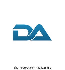 DA company linked letter logo blue