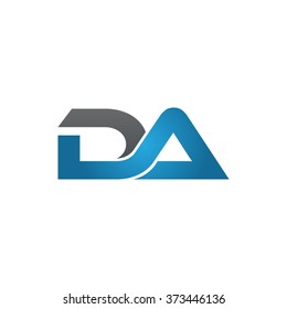 DA company linked letter logo black blue