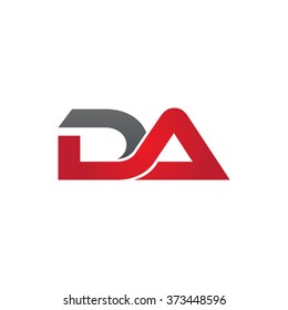 DA company linked letter logo black red