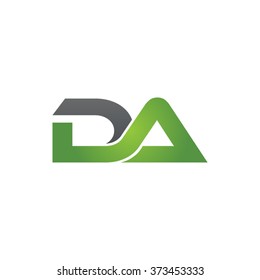 DA company linked letter logo black green