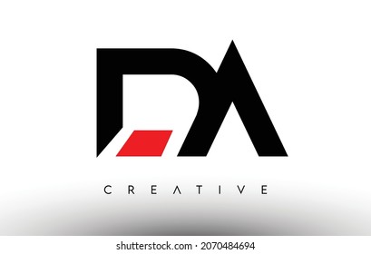 DA Creative Modern Letter Logo Design. DA Icon Letters Logo Vector Illustration with Black and Red Colors