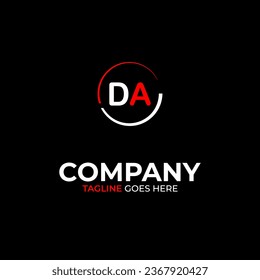 plantilla de diseño de logotipo de letras modernas creativas de DA