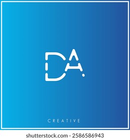 DA Creative Premium Vector latter logo design. Creative Logo. Elegant leaves.  modern design. Vector Illustration logo. Creative Minimal feminine monogram and logo.